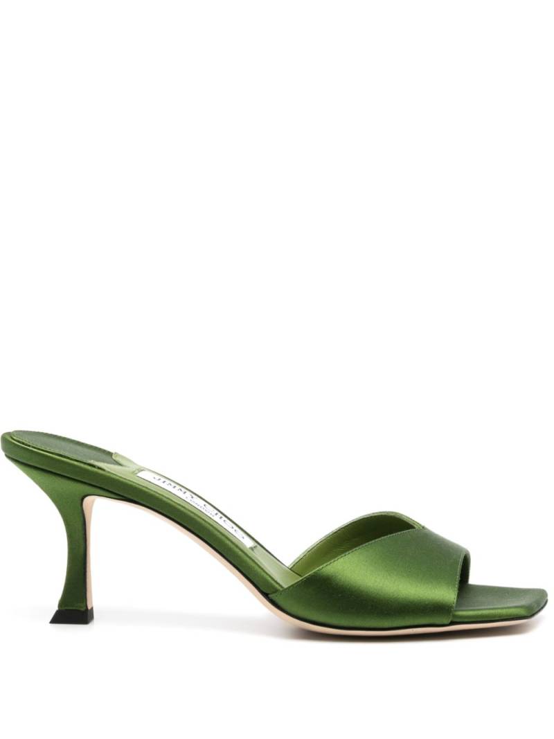 Jimmy Choo Skye 70mm satin mules - Green von Jimmy Choo