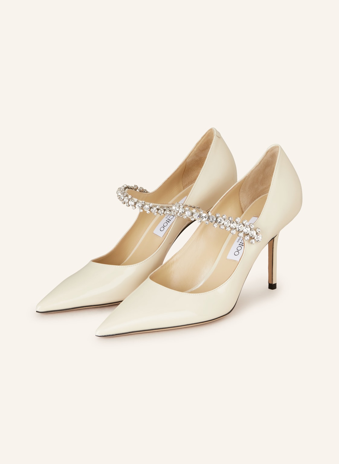 Jimmy Choo Slingpumps Bing 85 Mit Schmucksteinen weiss von Jimmy Choo