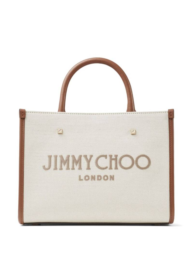 Jimmy Choo small Avenue canvas tote bag - Neutrals von Jimmy Choo