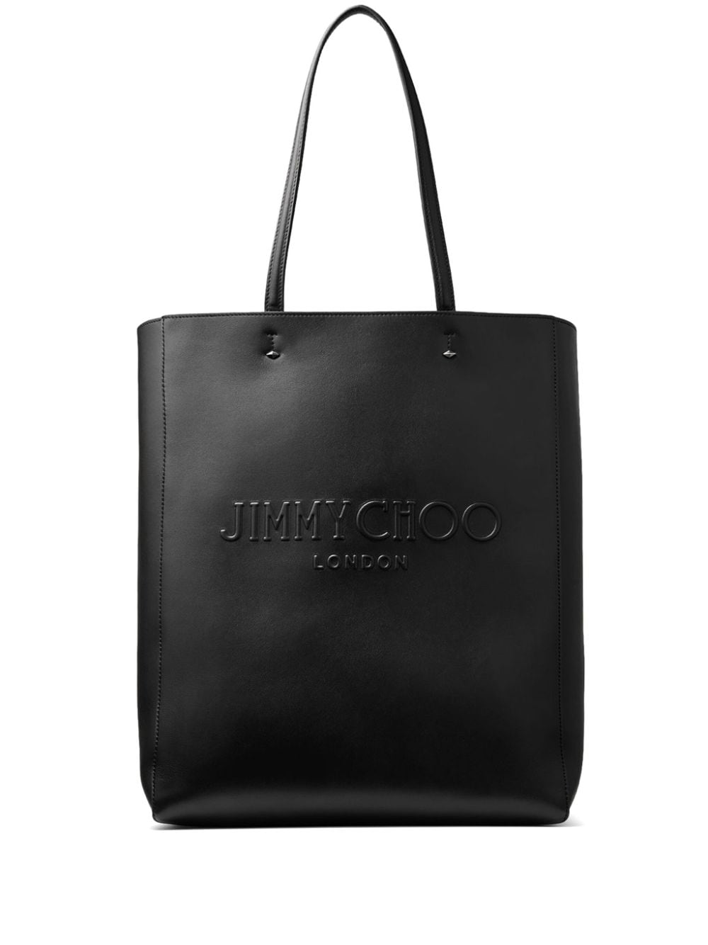 Jimmy Choo debossed-logo leather tote bag - Black von Jimmy Choo