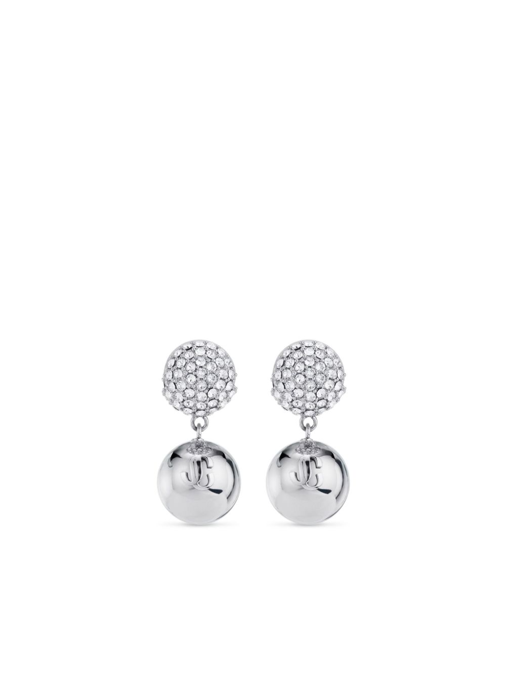 Jimmy Choo embossed logo earrings - Silver von Jimmy Choo