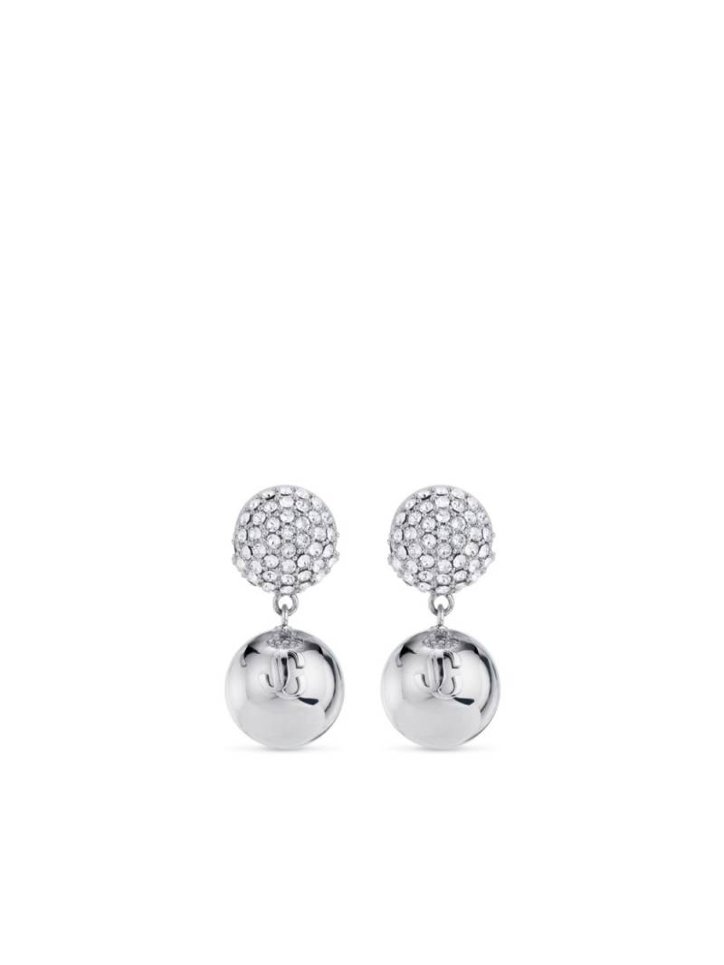 Jimmy Choo embossed logo earrings - Silver von Jimmy Choo