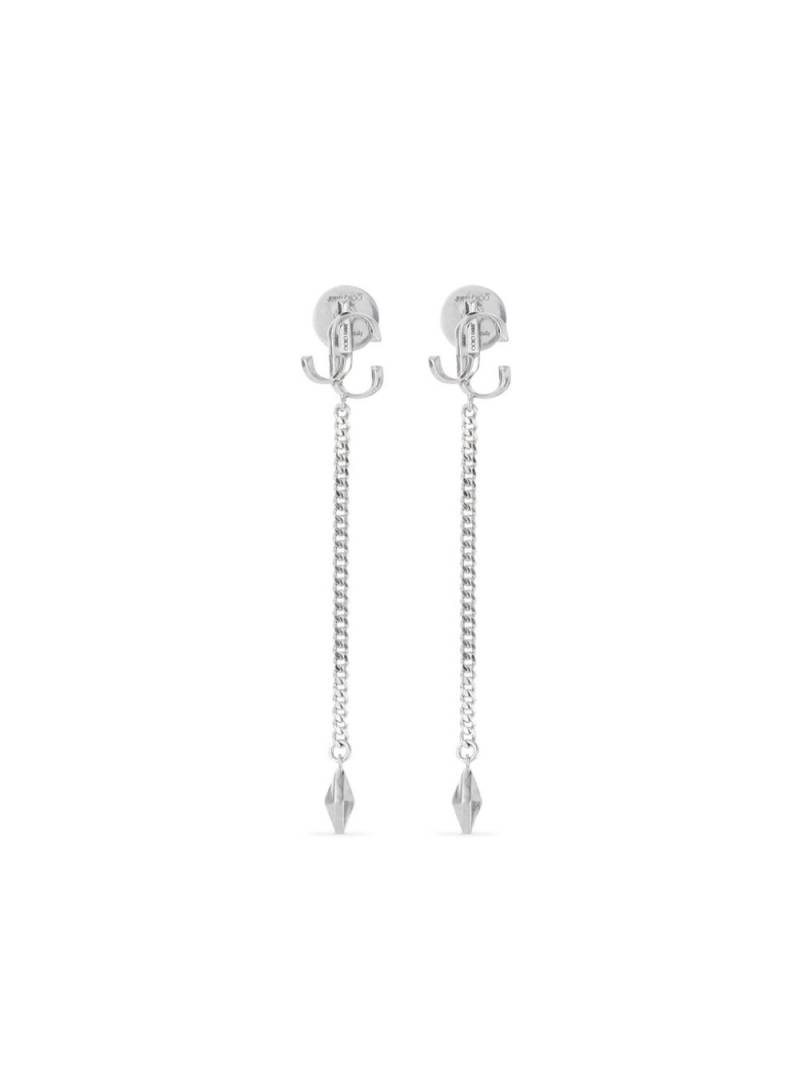 Jimmy Choo logo-lettering drop earrings - Silver von Jimmy Choo