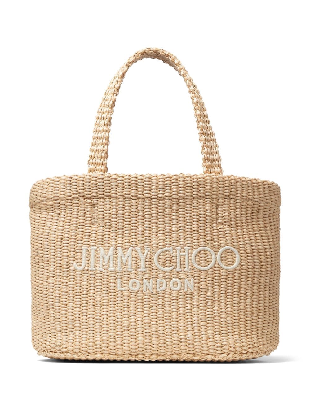 Jimmy Choo mini logo-embroidered beach bag - Neutrals von Jimmy Choo