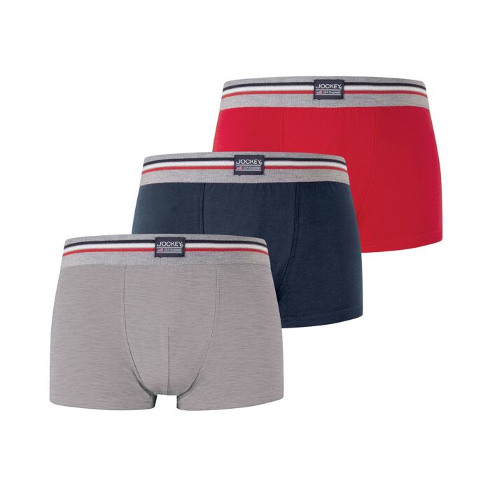 Jockey Herren Panty 3er Pack, grau-rot-marine, L von Jockey