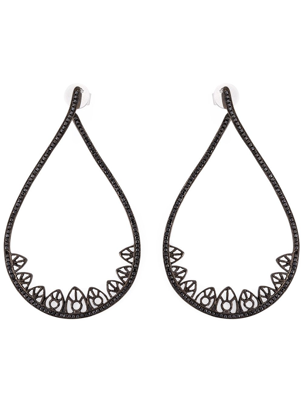 Joëlle Jewellery gothic teardrop diamond earrings - Black von Joëlle Jewellery