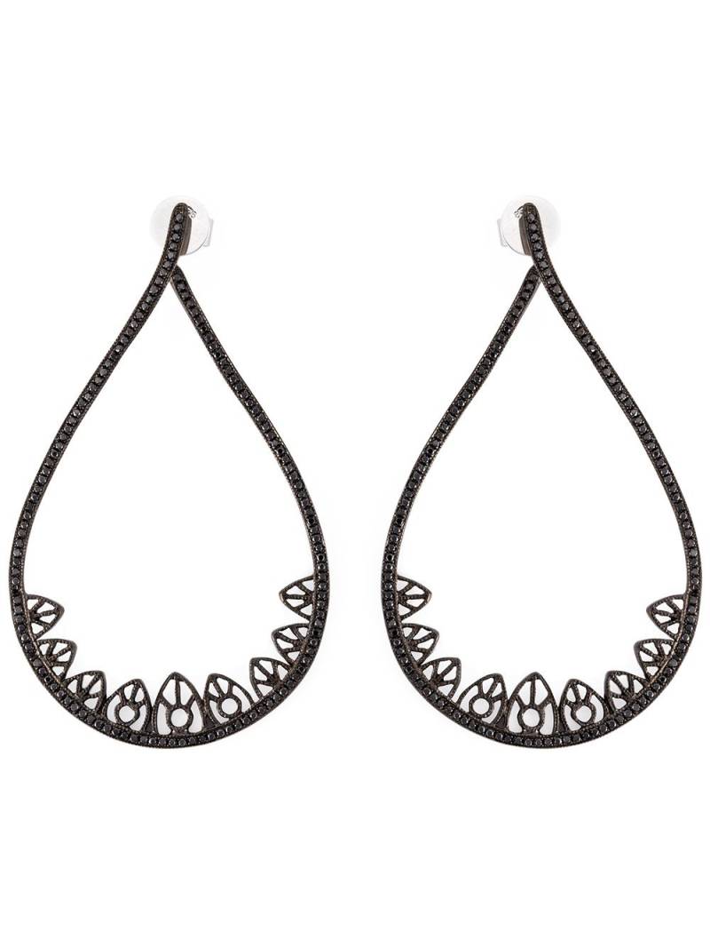 Joëlle Jewellery gothic teardrop diamond earrings - Black von Joëlle Jewellery