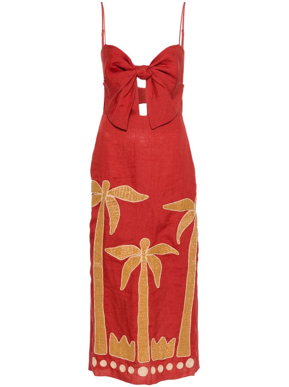 Johanna Ortiz Calm Wind palm tree appliqué dress - Red von Johanna Ortiz