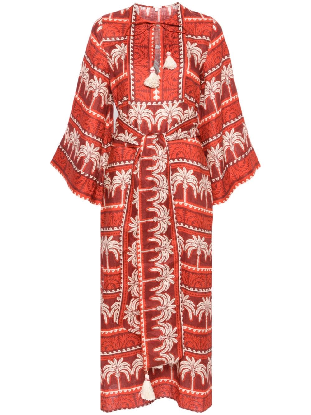 Johanna Ortiz Wild Savannah linen maxi dress - Red von Johanna Ortiz