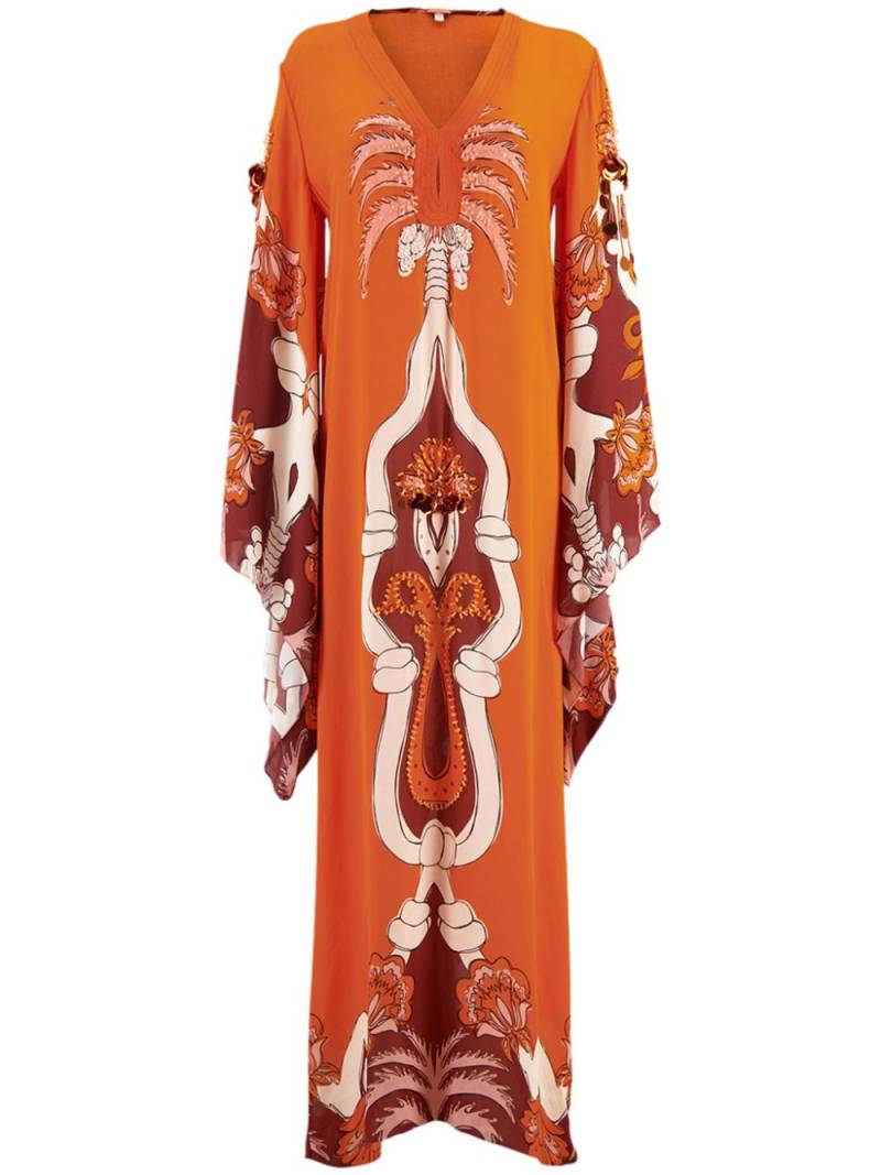 Johanna Ortiz graphic-print maxi dress - Orange von Johanna Ortiz