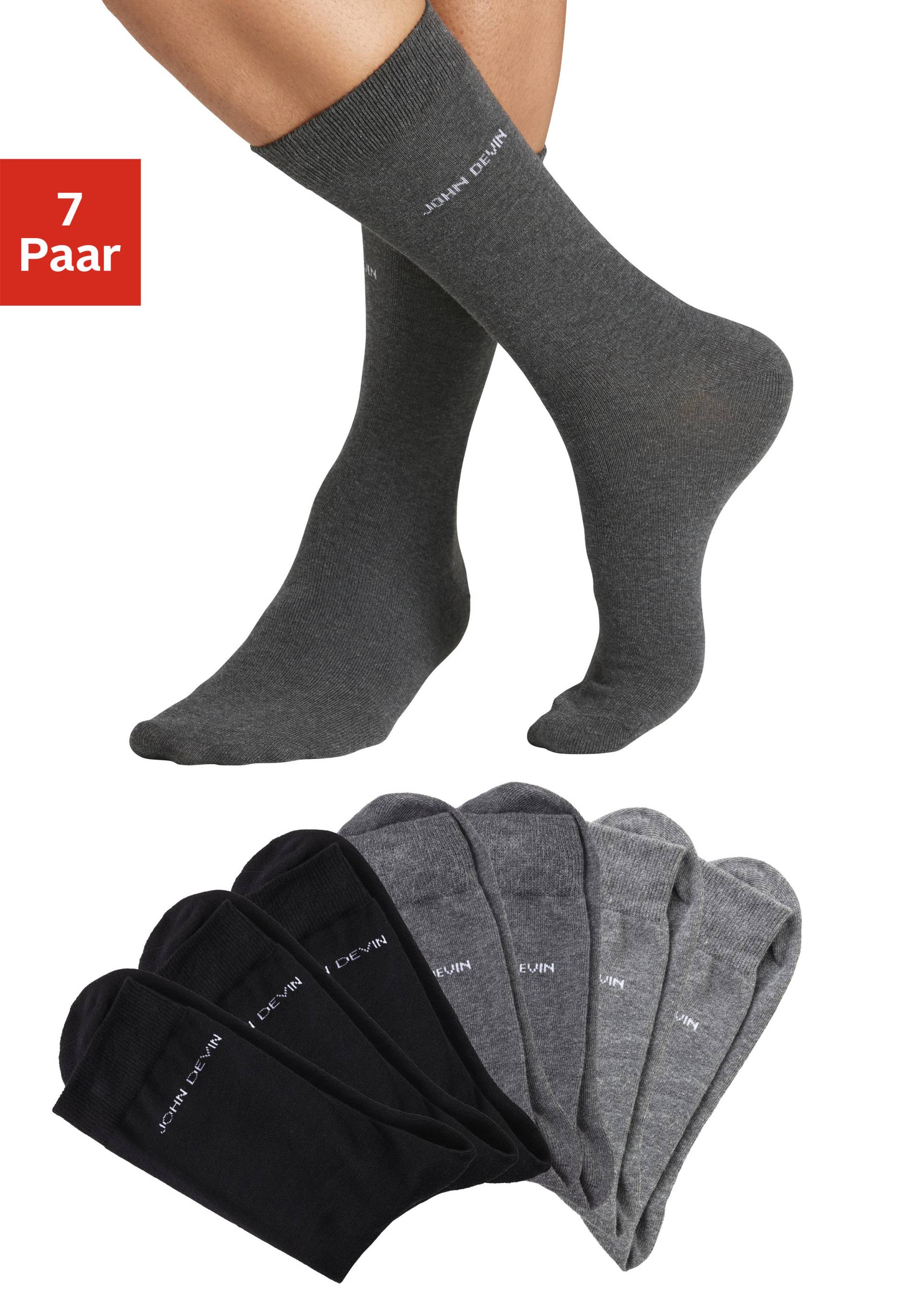 John Devin Basicsocken, (Packung, 7 Paar), für jeden Tag von John Devin