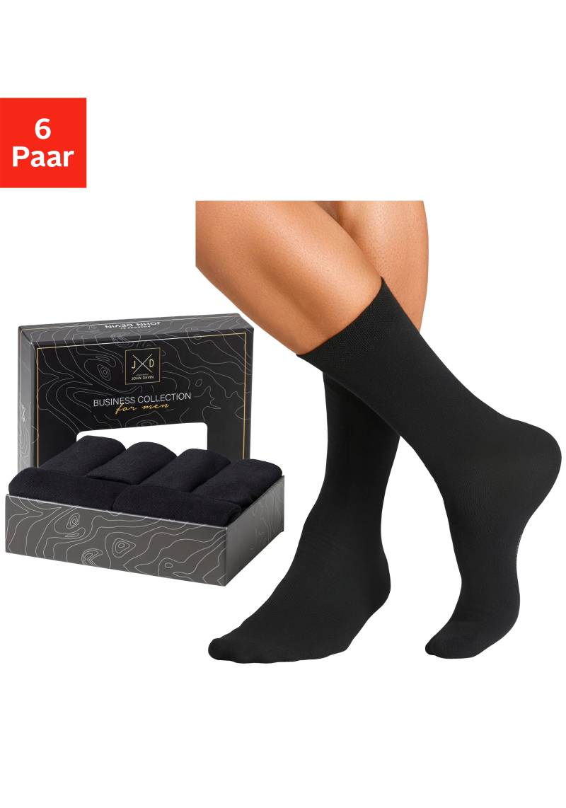 John Devin Businesssocken, (Packung, 6 Paar), lange Form, wertig in Box verpack von John Devin