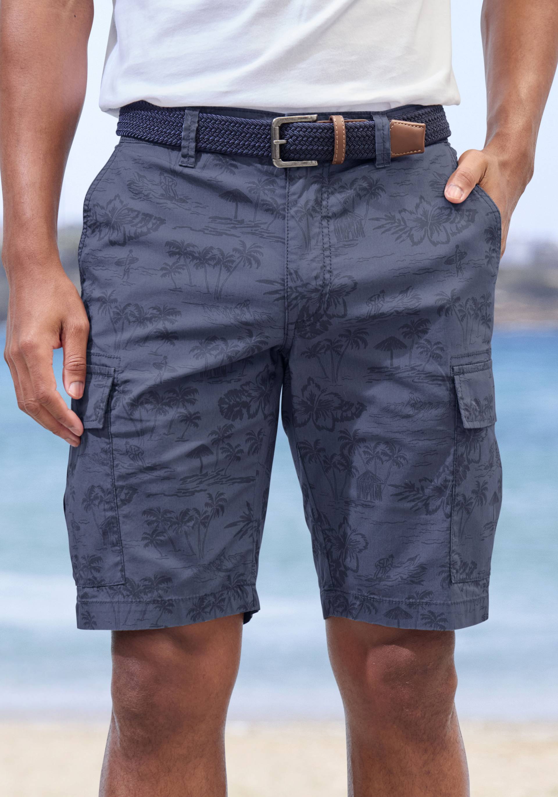 John Devin Cargoshorts, aus elastischer Baumwolle,modisch bedruckt von John Devin