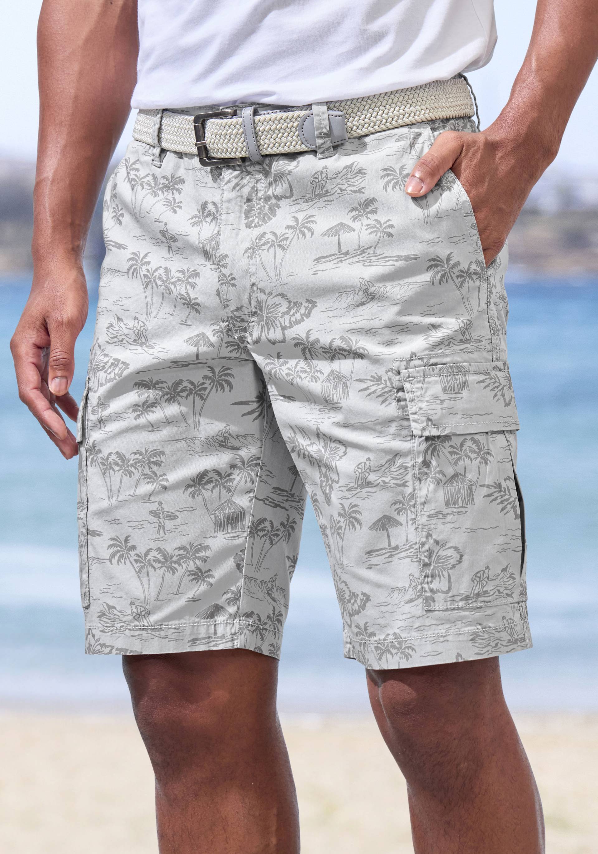 John Devin Cargoshorts, aus elastischer Baumwolle,modisch bedruckt von John Devin