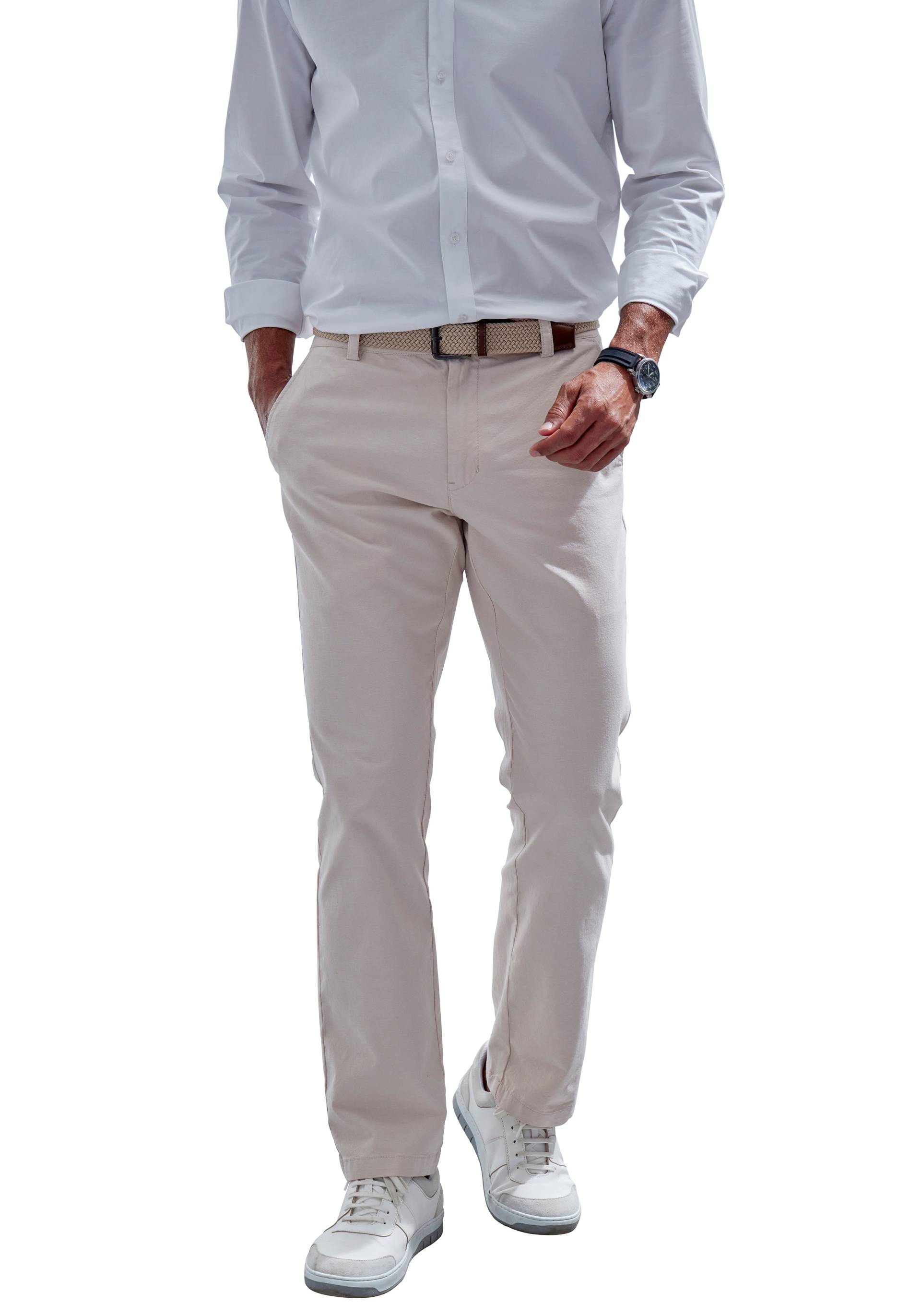 John Devin Chinohose »regular-fit, lange Oxford Hose«, aus elastischer Baumwoll-Qualität von John Devin