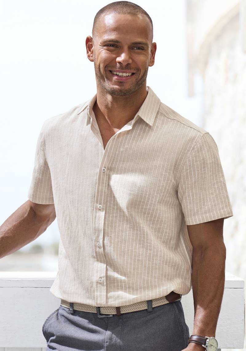 John Devin Kurzarmhemd »Regular Fit,«, Streifenhemd aus reiner Baumwolle von John Devin