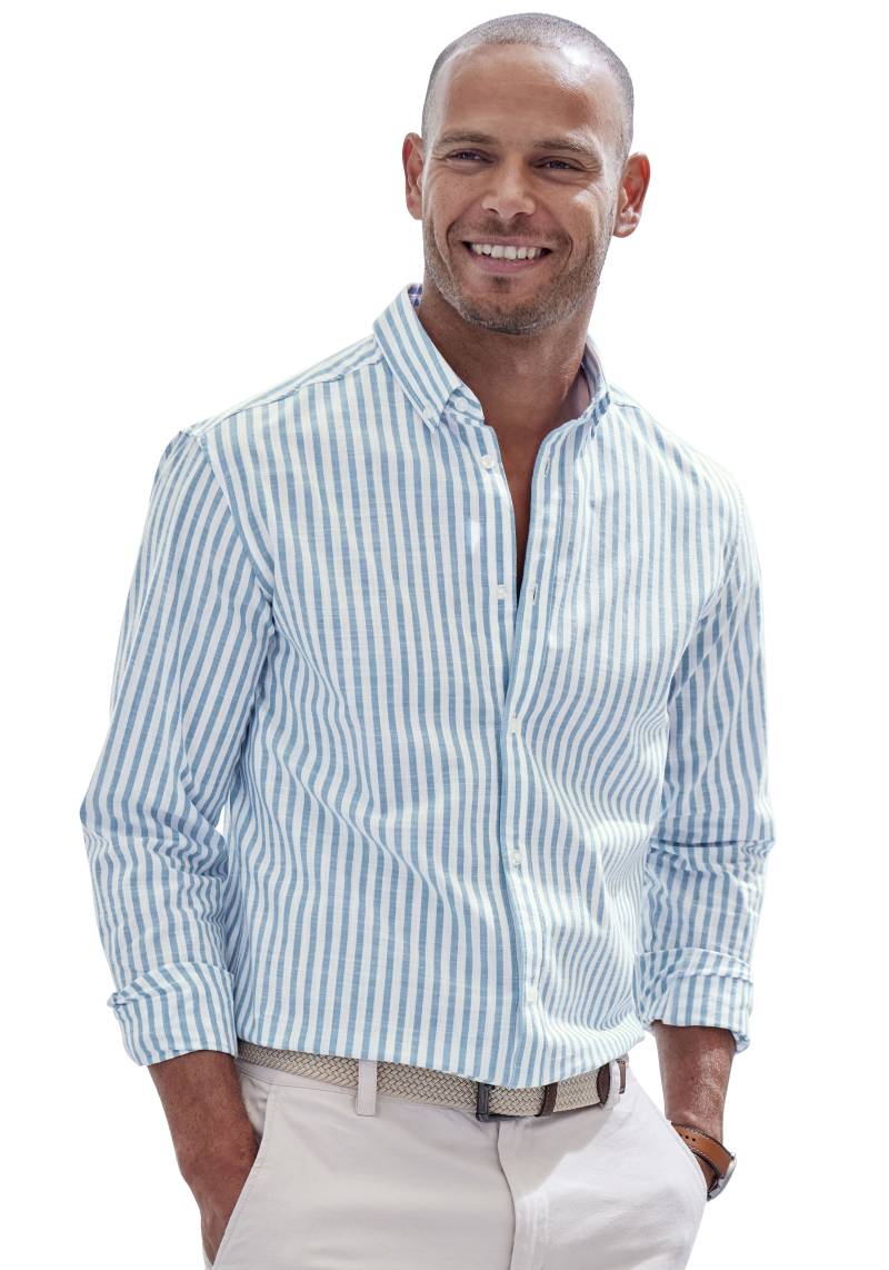 John Devin Langarmhemd »Regular Fit«, Streifenhemd mit Button-down-Kragen, aus reiner Baumwolle von John Devin