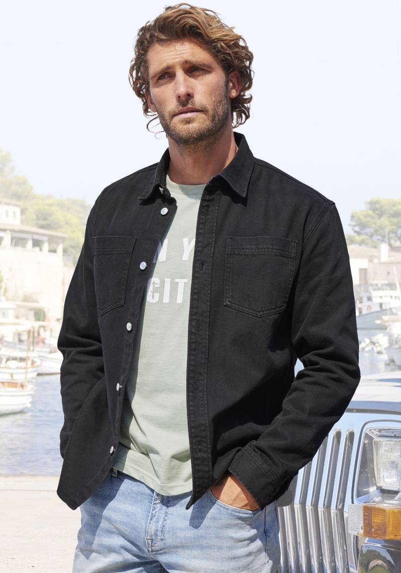 John Devin Hemdjacke », weites Overshirt«, aus Baumwolle, mit aufgesetzten Taschen von John Devin