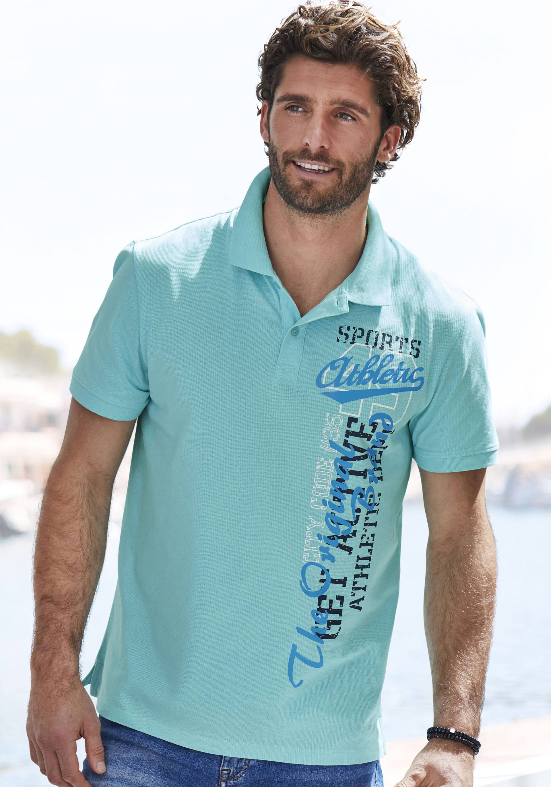 John Devin Poloshirt, mit grossem Druck vorn aus Baumwoll-Piqué John Devin Poloshirt, mit grossem Druck vorn aus Baumwoll-Piqué von John Devin