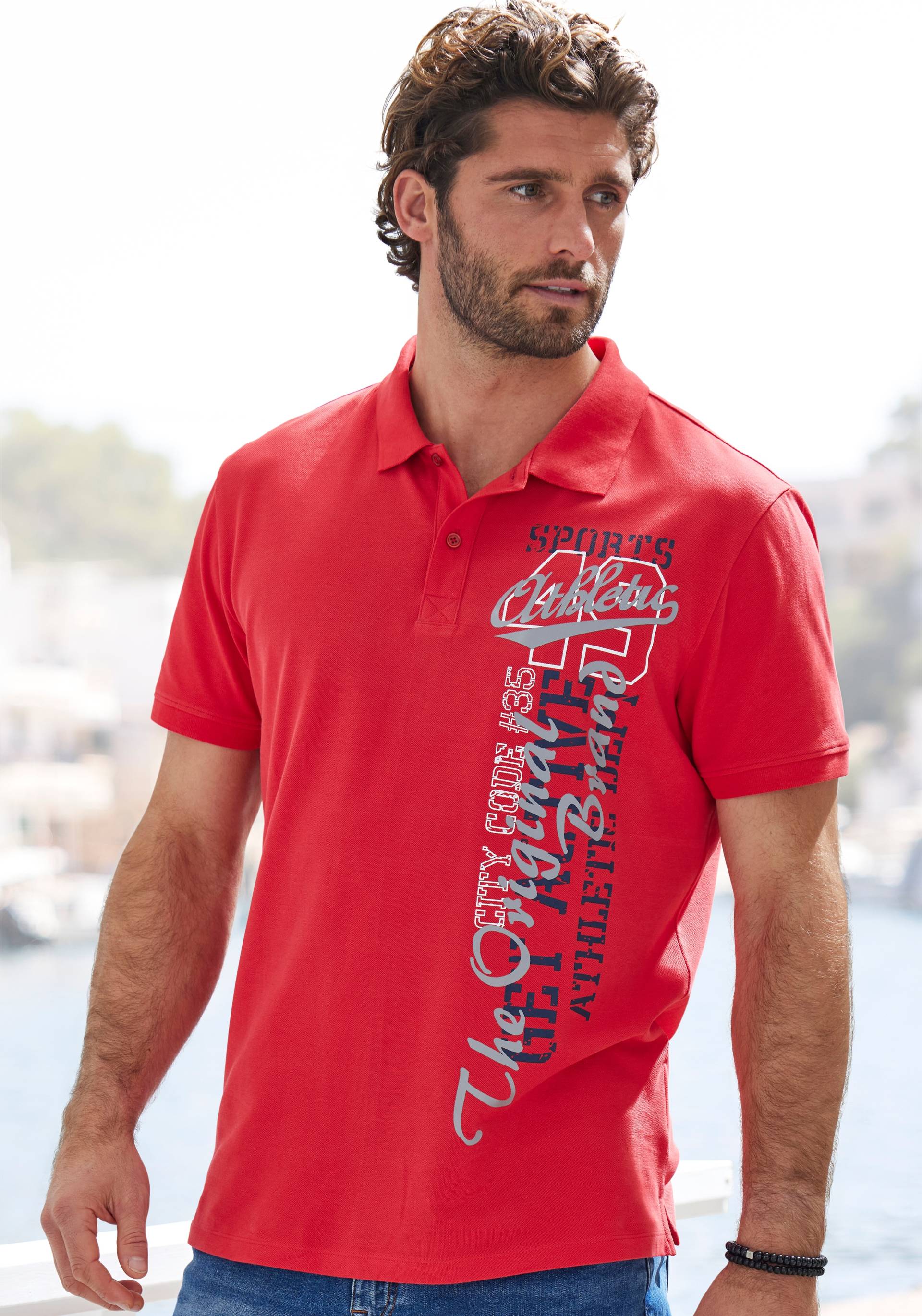 John Devin Poloshirt, mit grossem Druck vorn aus Baumwoll-Piqué John Devin Poloshirt, mit grossem Druck vorn aus Baumwoll-Piqué von John Devin