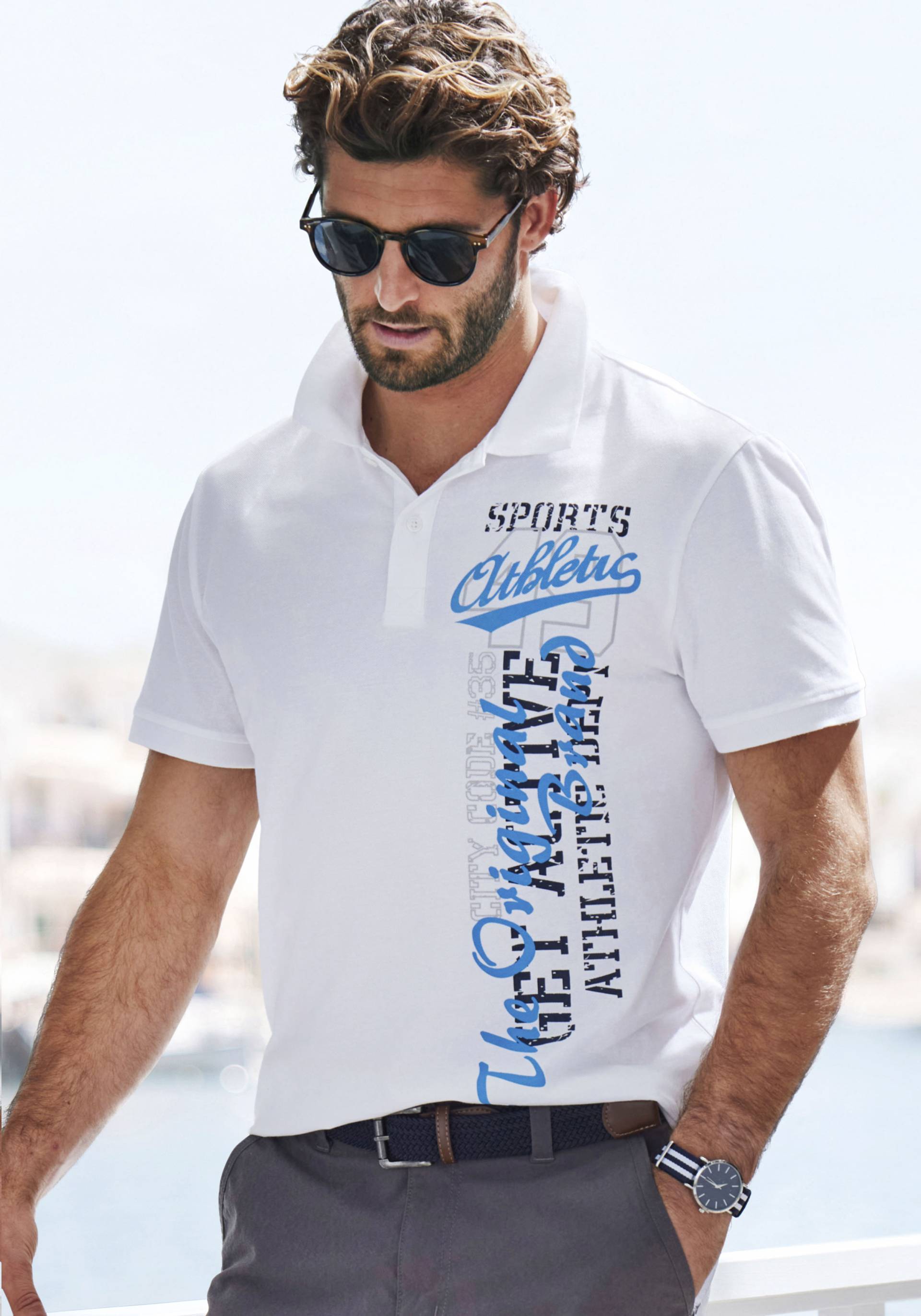John Devin Poloshirt, mit grossem Druck vorn aus Baumwoll-Piqué John Devin Poloshirt, mit grossem Druck vorn aus Baumwoll-Piqué von John Devin