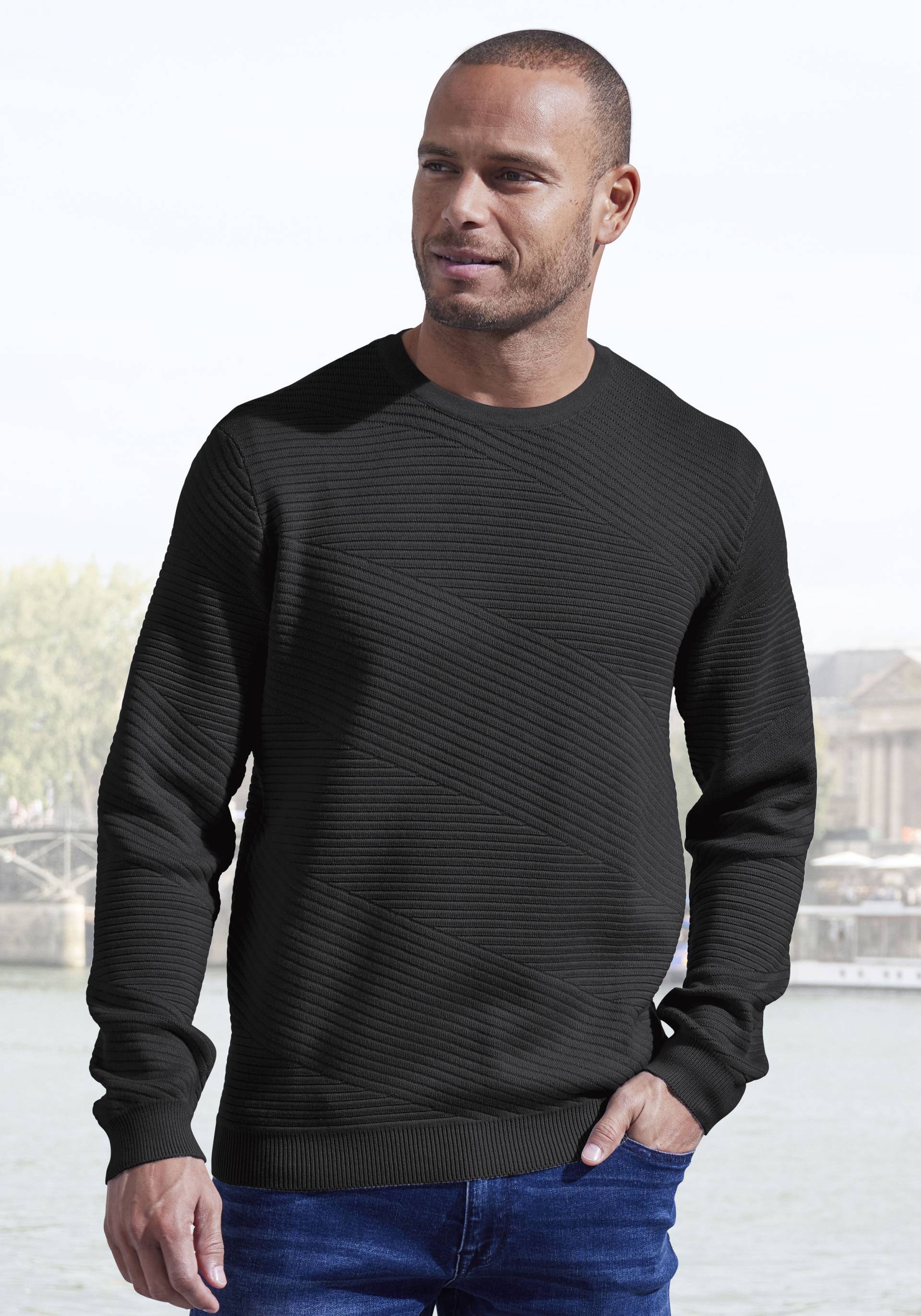 John Devin Strickpullover, Pullover aus weichem Strukturstrick von John Devin