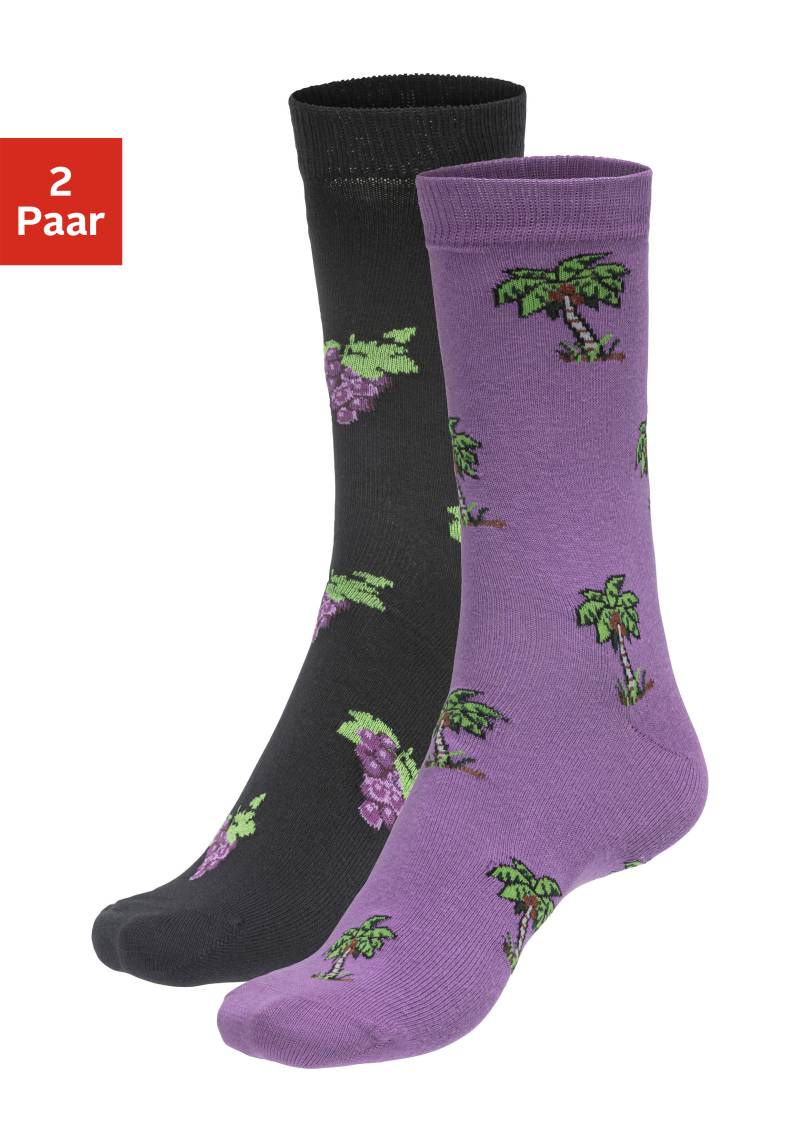 John Devin Socken, (Packung, 2 Paar), mit bunten, eingestrickten Motiven von John Devin