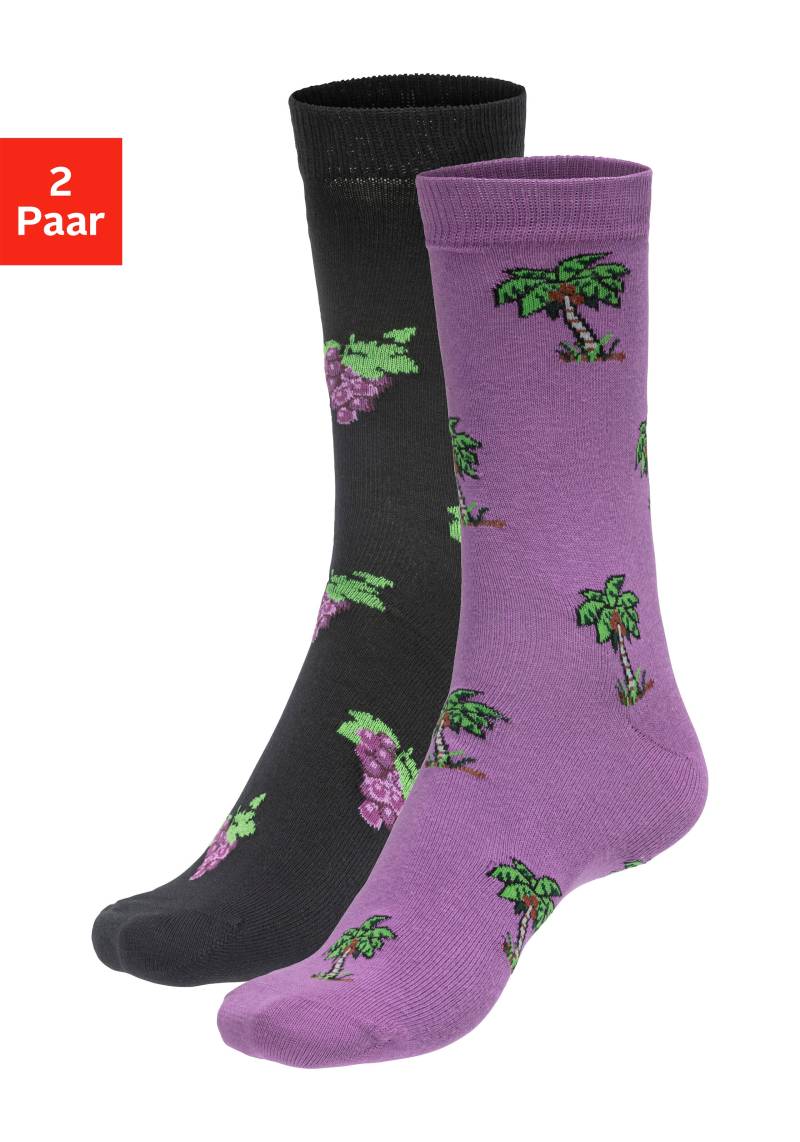 John Devin Socken, (Packung, 2 Paar), mit bunten, eingestrickten Motiven von John Devin