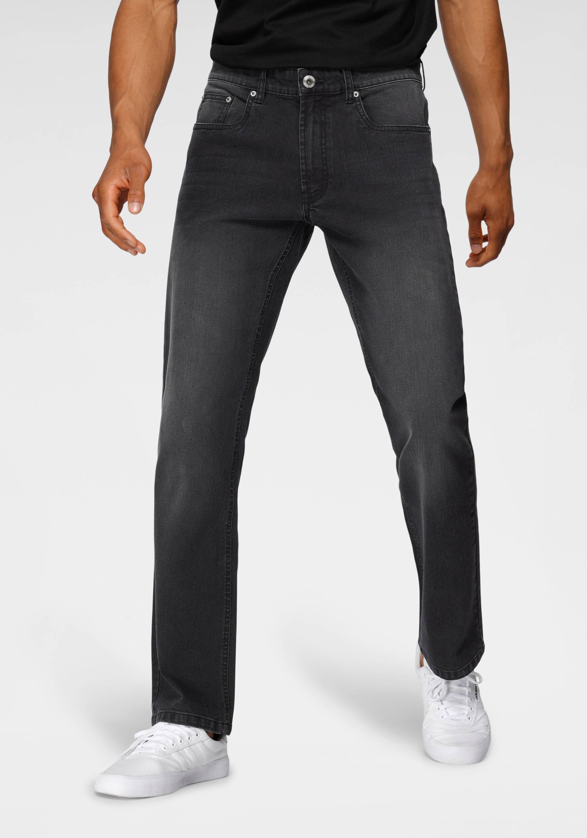 John Devin Straight-Jeans, gerade Passform, gerade Beinform, mit Used-Waschung John Devin Straight-Jeans, gerade Passform, gerade Beinform, mit Used-Waschung von John Devin