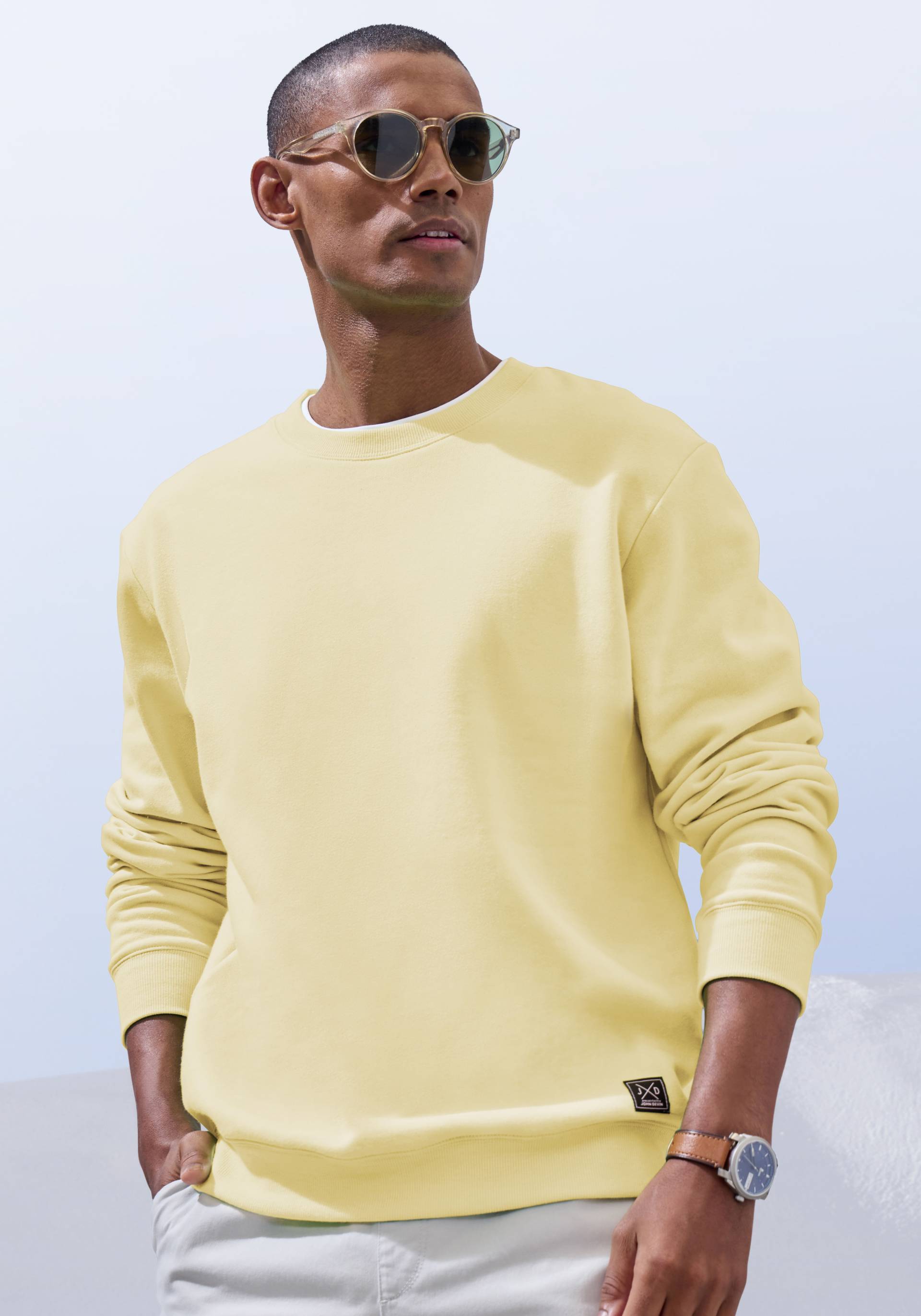 John Devin Sweatshirt, Langarm, Sweatshirt mit Rundhals, Baumwollmischung John Devin Sweatshirt, Langarm, Sweatshirt mit Rundhals, Baumwollmischung von John Devin
