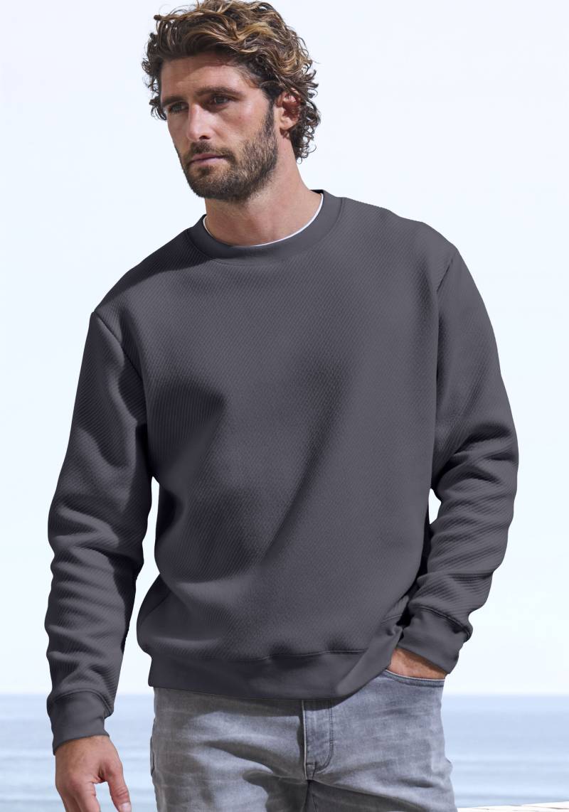 John Devin Sweatshirt, Langarm, Sweatshirt mit Struktur, Rundhals, Baumwollmischung von John Devin