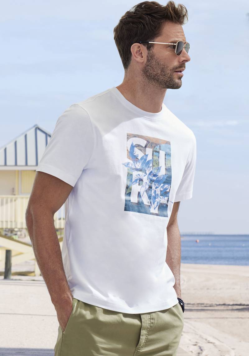 John Devin T-Shirt, Rundhalsshirt mit Surf -Aufdruck aus reiner Baumwolle von John Devin