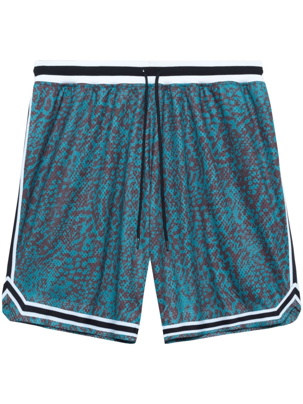 John Elliott Game leopard-print track shorts - Blue von John Elliott