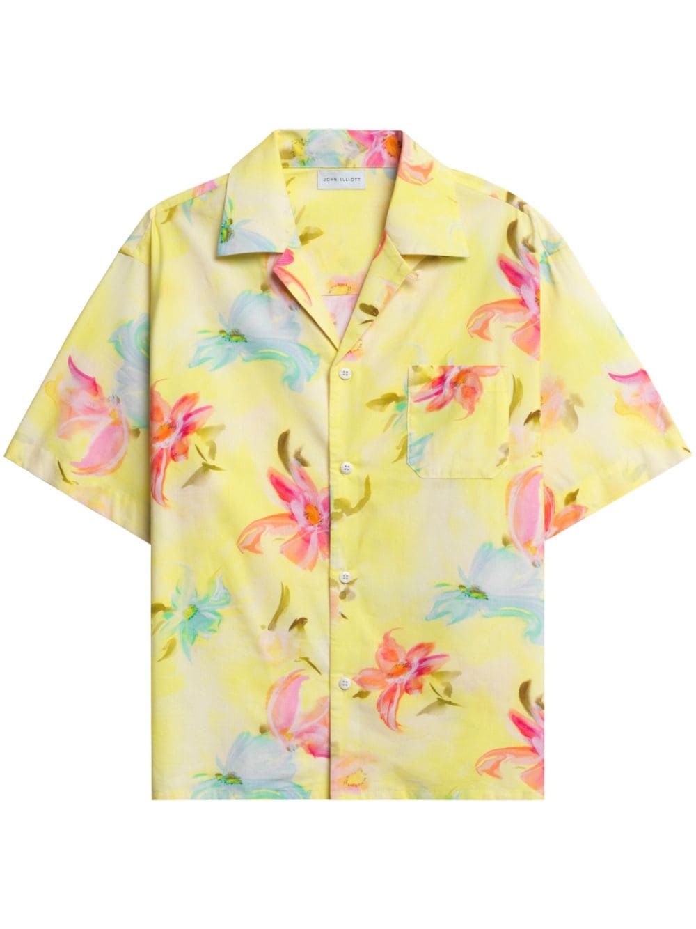 John Elliott Twisted Sun-print cotton shirt - Yellow von John Elliott