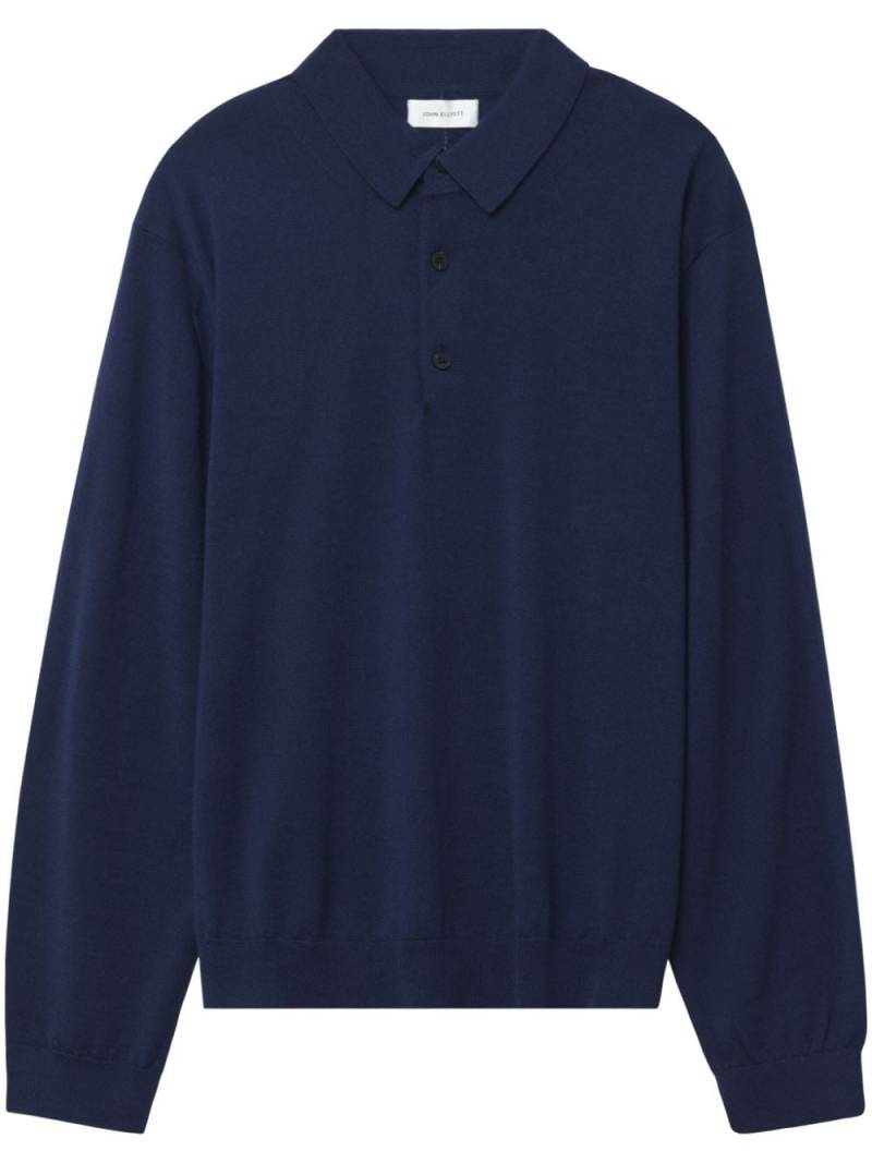 John Elliott fine-knit polo shirt - Blue von John Elliott