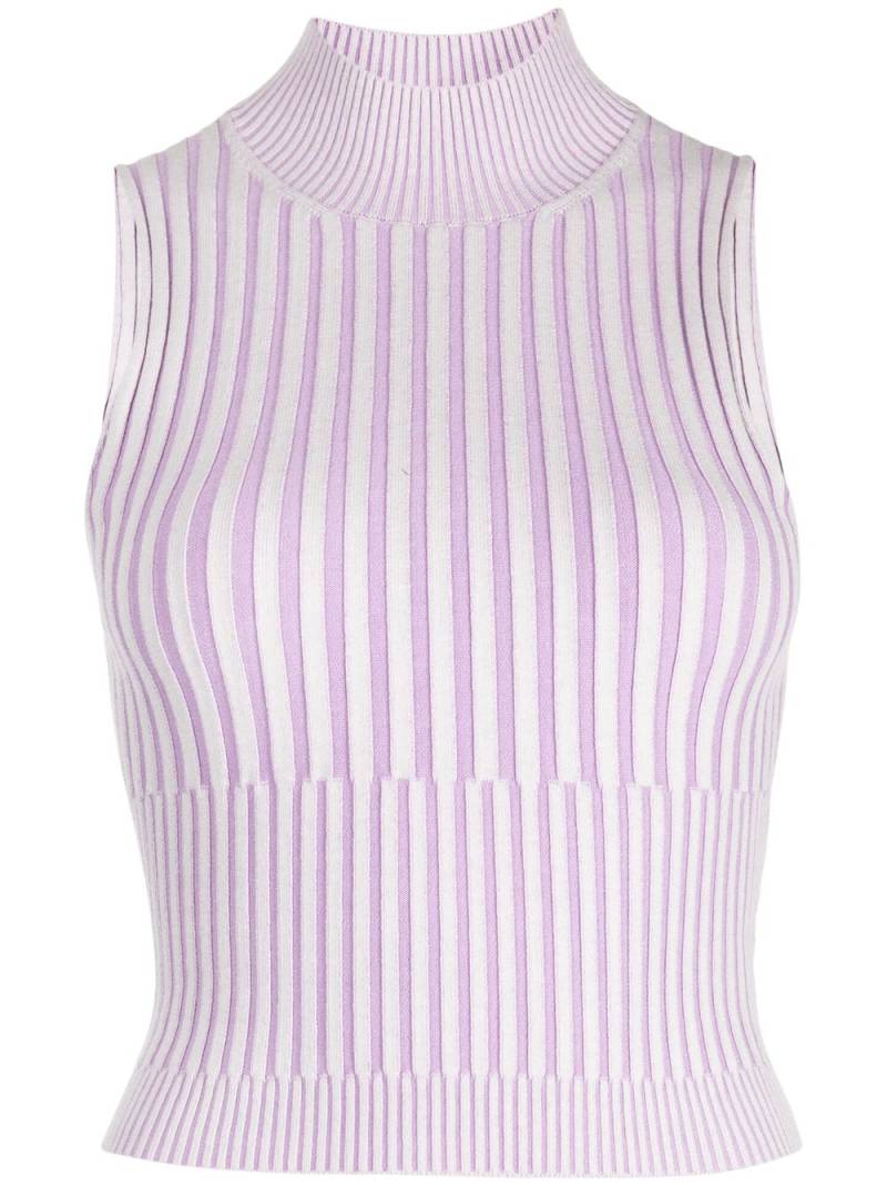 John Elliott mock-neck ribbed-knit crop top - Purple von John Elliott