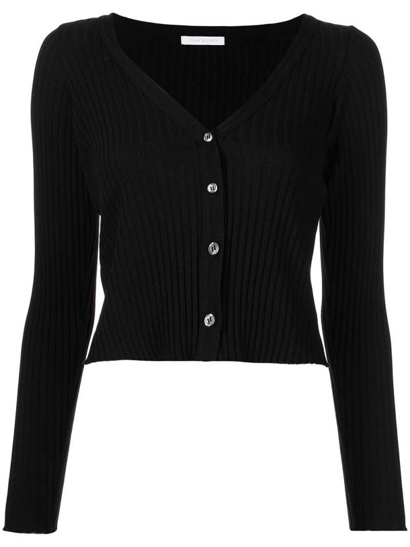 John Elliott ribbed-knit cropped cardigan - Black von John Elliott