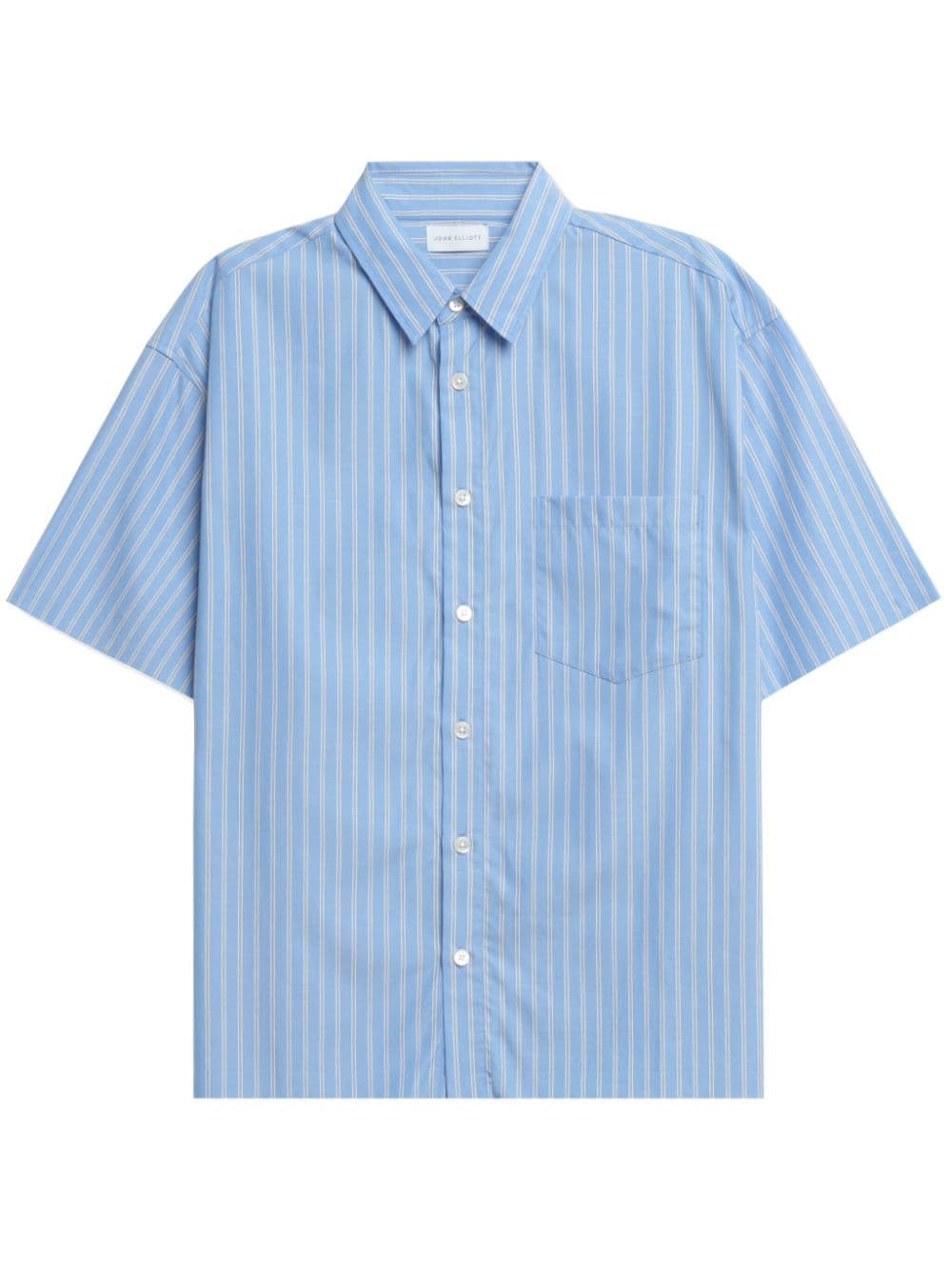 John Elliott striped short-sleeve cotton shirt - Blue von John Elliott