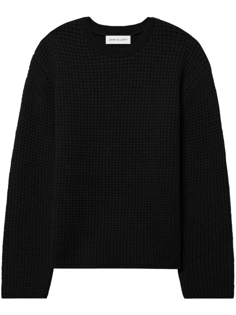 John Elliott waffle-knit merino-wool jumper - Black von John Elliott