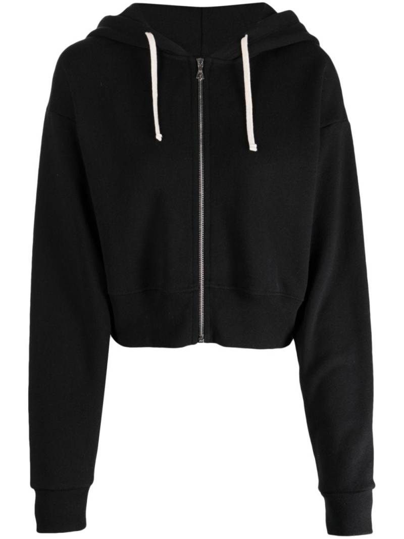 John Elliott zip-up cotton cropped hoodie - Black von John Elliott