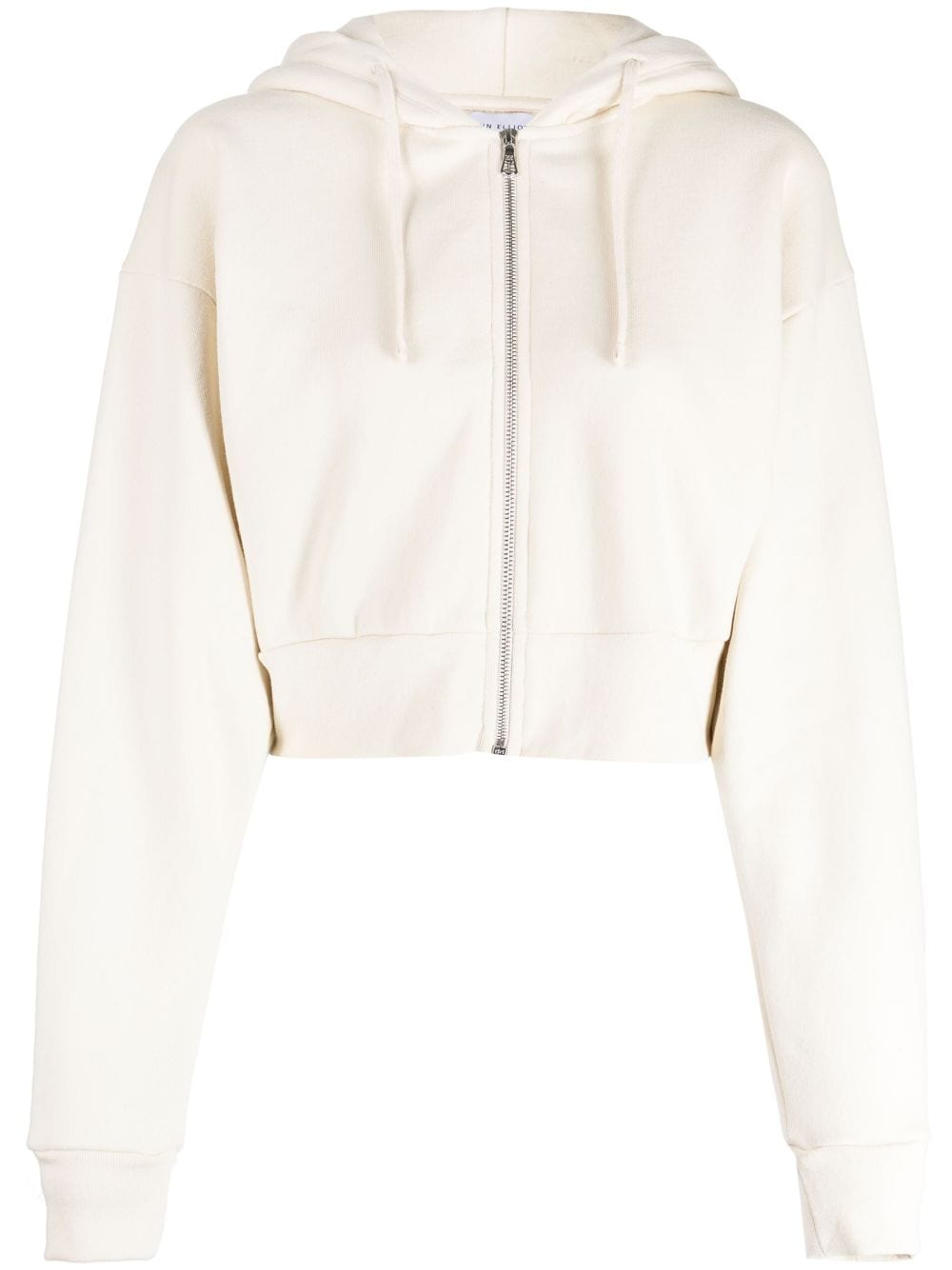 John Elliott zip-up cotton cropped hoodie - White von John Elliott
