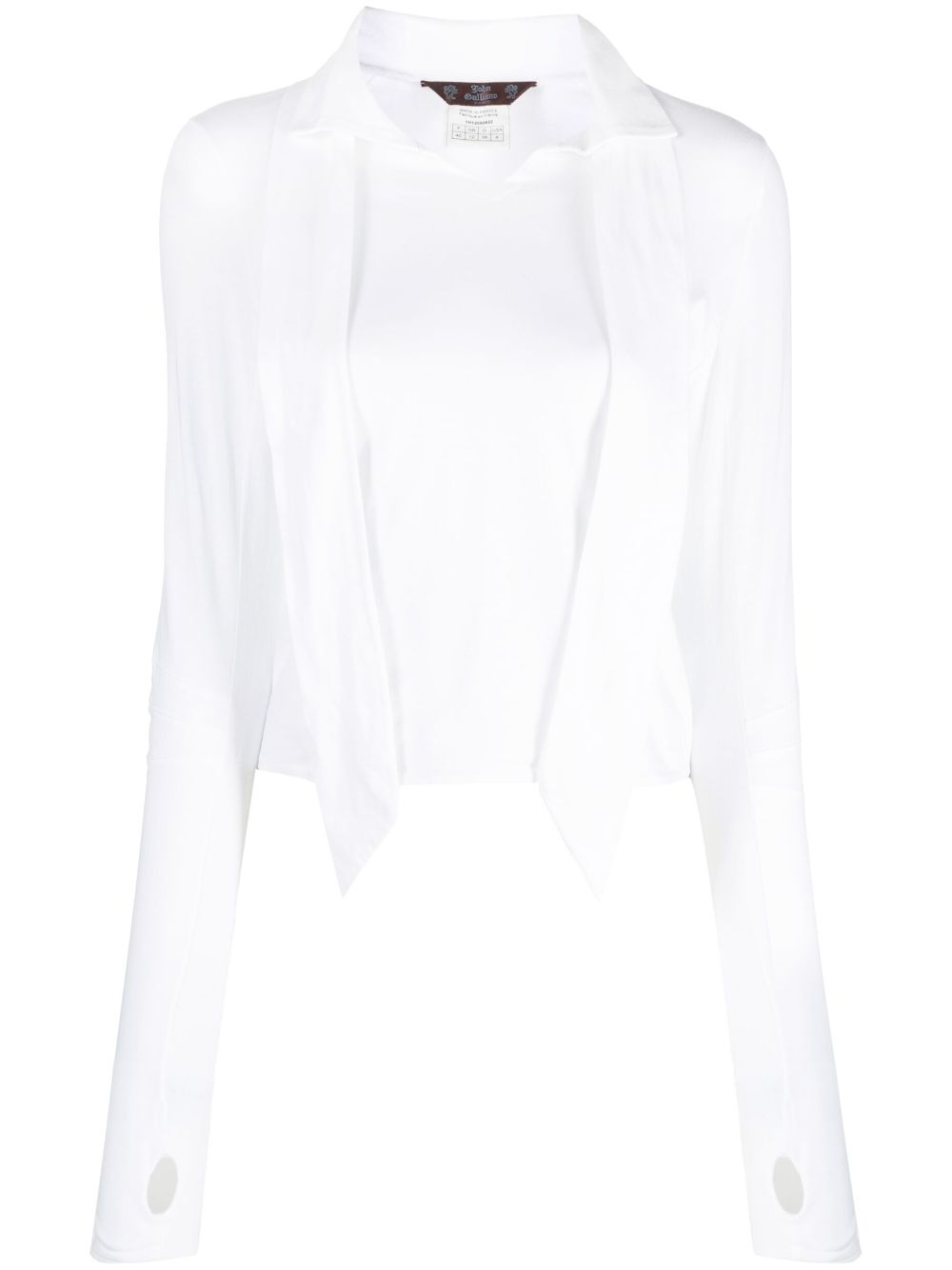 John Galliano Pre-Owned 1990 bow-detail cotton blouse - White von John Galliano Pre-Owned