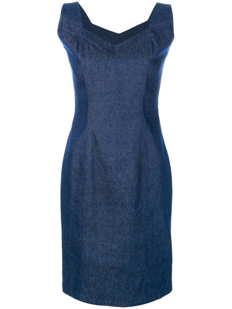 John Galliano Pre-Owned sweetheart neckline dress - Blue von John Galliano Pre-Owned