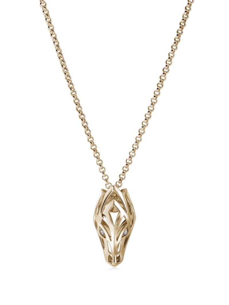 John Hardy 14kt yellow gold Naga Pendant white diamond necklace von John Hardy