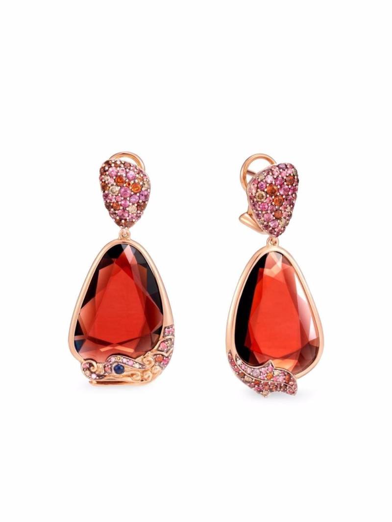 John Hardy 18kt rose gold Naga Kembar diamond earrings - Red von John Hardy