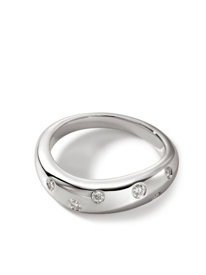 John Hardy Surf Band pavé-set diamonds ring - Silver von John Hardy