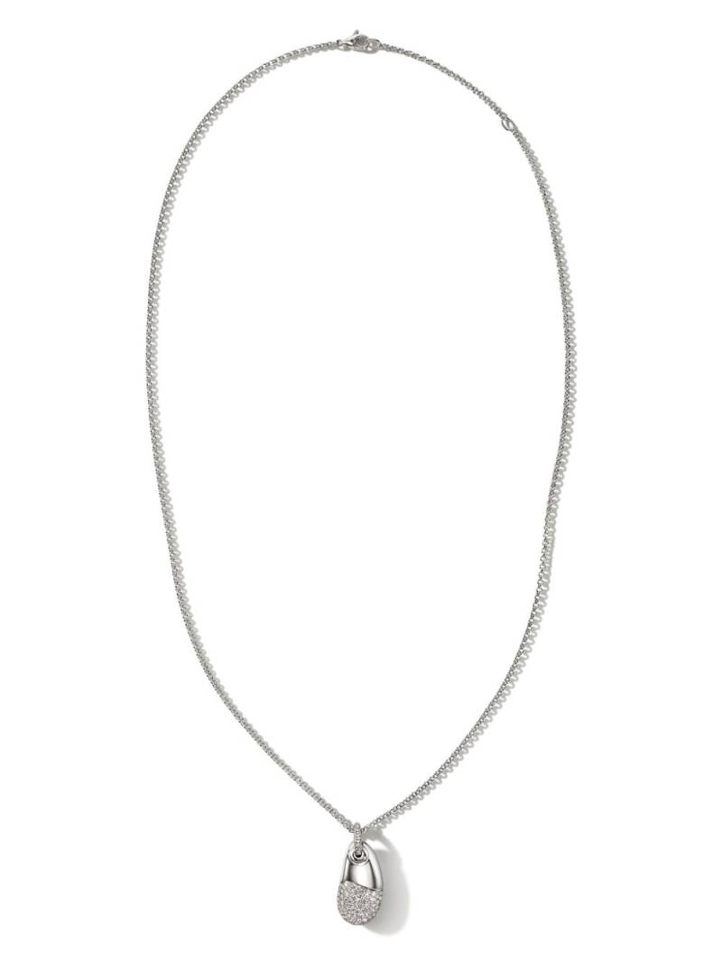 John Hardy sterling silver Pebble Pendant white diamonds necklace von John Hardy