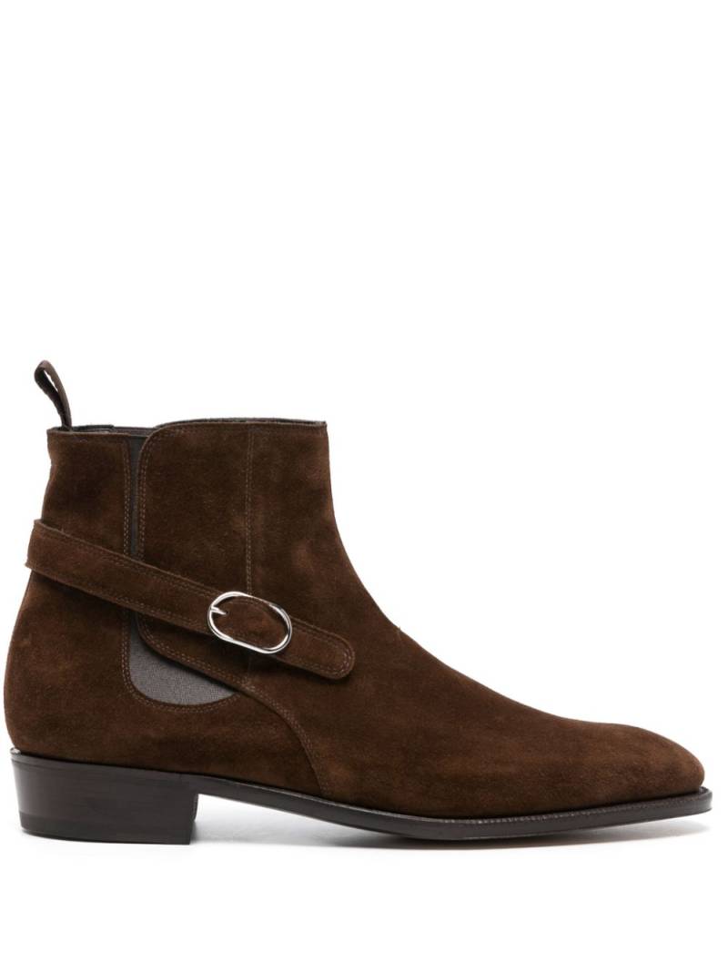 John Lobb almond-toe suede boots - Brown von John Lobb