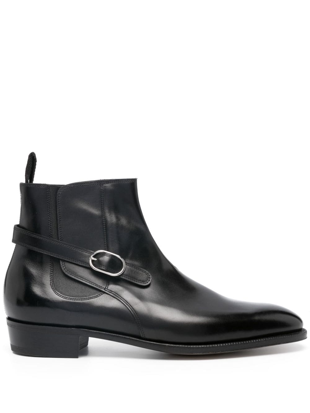 John Lobb side-buckle polished leather boots - Black von John Lobb