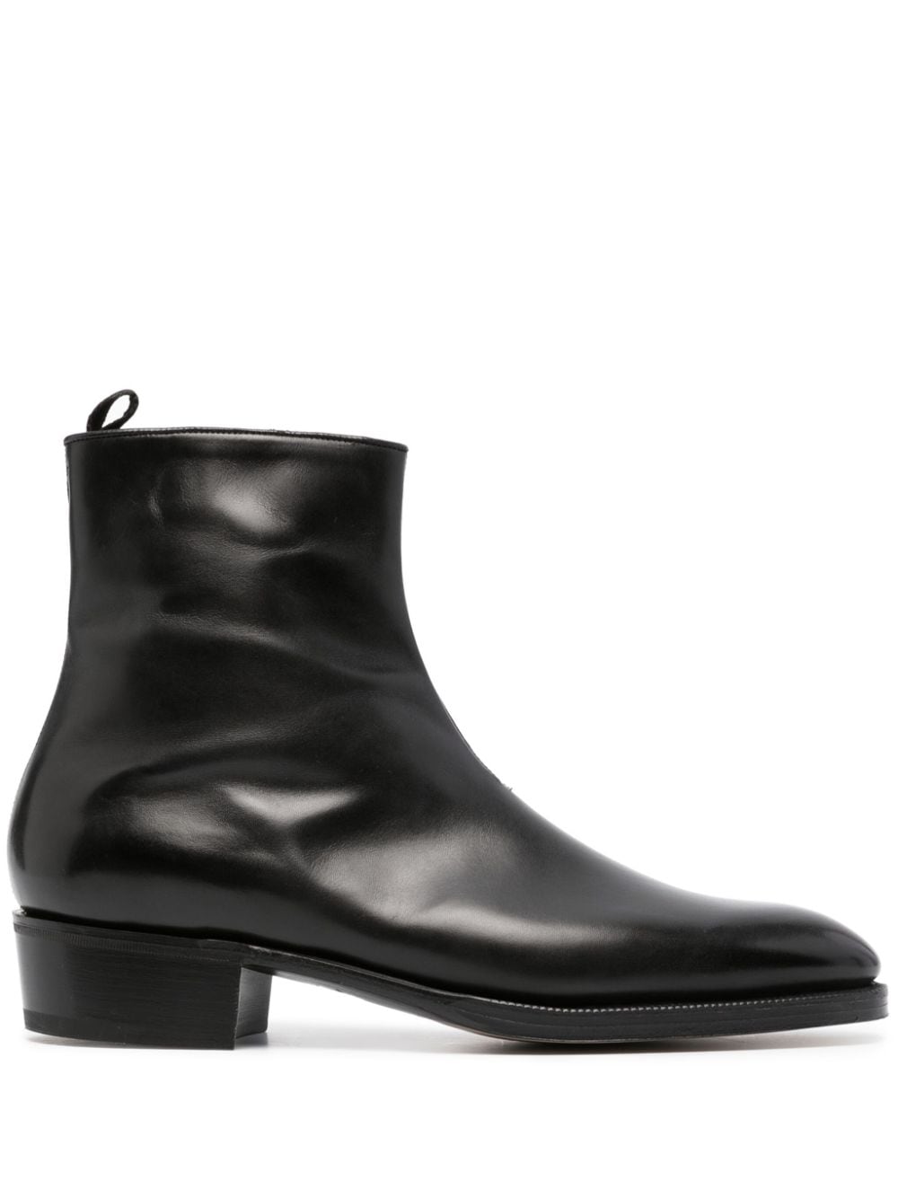 John Lobb tonal-stitch leather ankle boots - Black von John Lobb